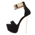Glamorous Sexy Women__ 16CM High Heel Summer High Platform Open Toe High Heel