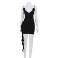 Low Cut Sling Ribbon Hollow Out Cutout Backless Dress Flattering Hip