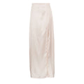 Satin High Waist Figure Flattering Sheath Skirt Side Slit Dress