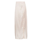 Satin High Waist Figure Flattering Sheath Skirt Side Slit Dress