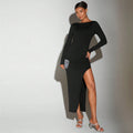 Socialite Dress round Neck Bare Back Design Mid Length Dress