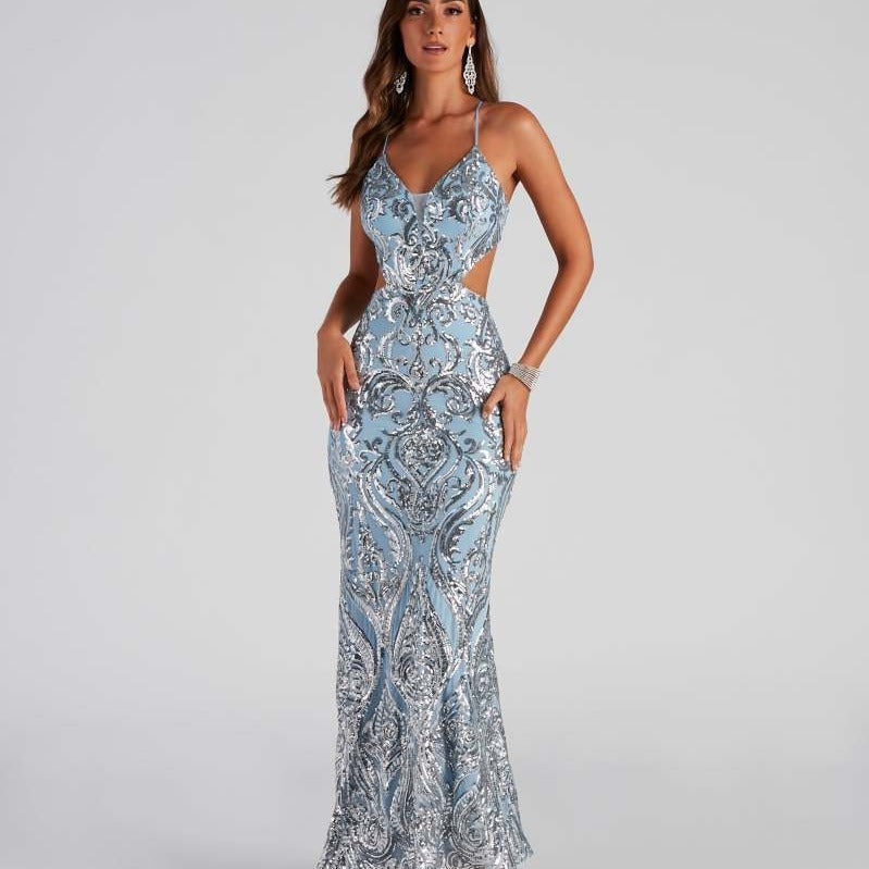 V Neck Sequ Evening Gown Elegant Cocktail Party Party Dress