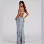 V Neck Sequ Evening Gown Elegant Cocktail Party Party Dress