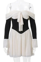 Ruffled Bandage Mini Dress with Off-Shoulder Style