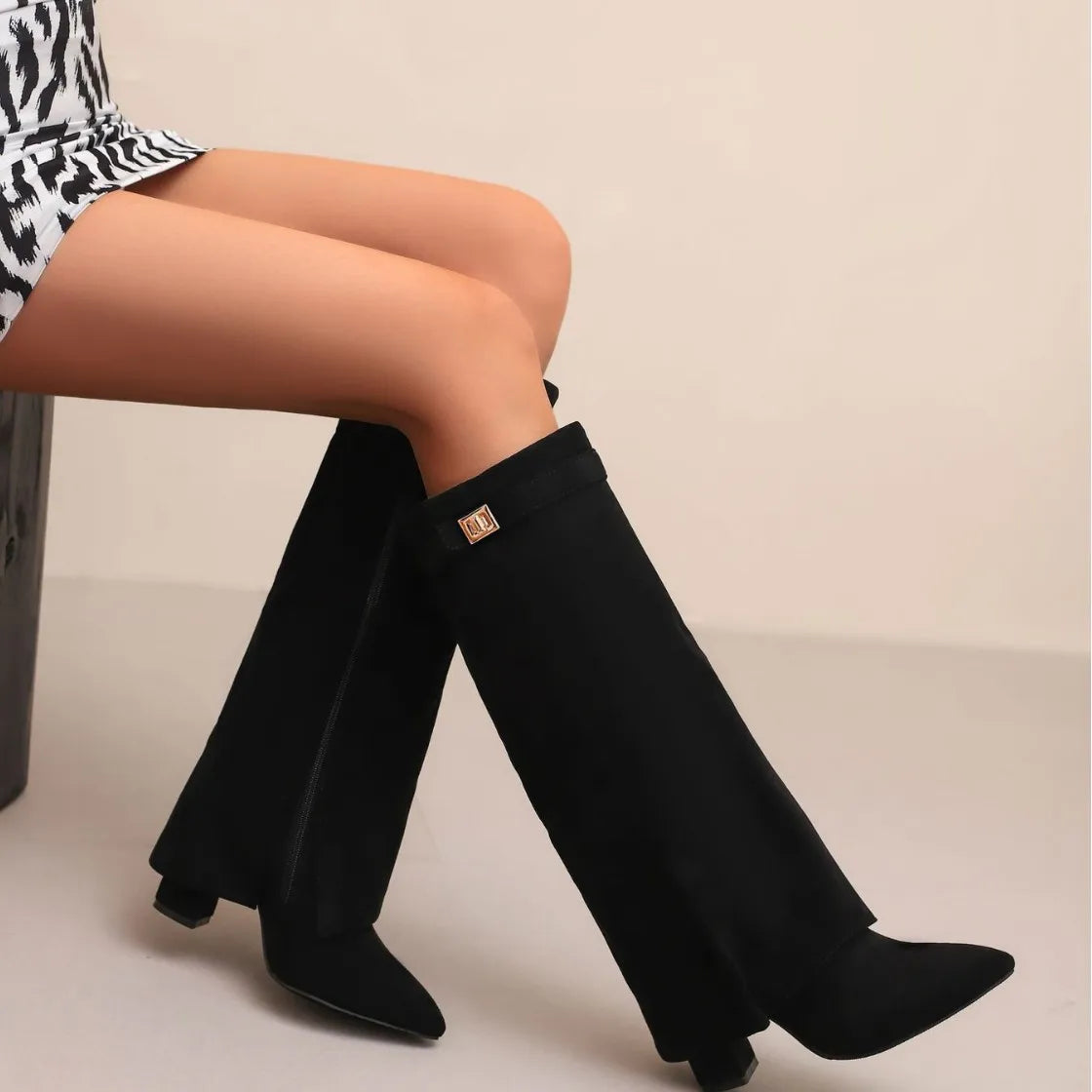 The Maya — Thigh-High Boots with Gold Buckle