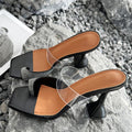 Crystal Rhinestone Summer Open Toe Mules High Heels Sandals for Women