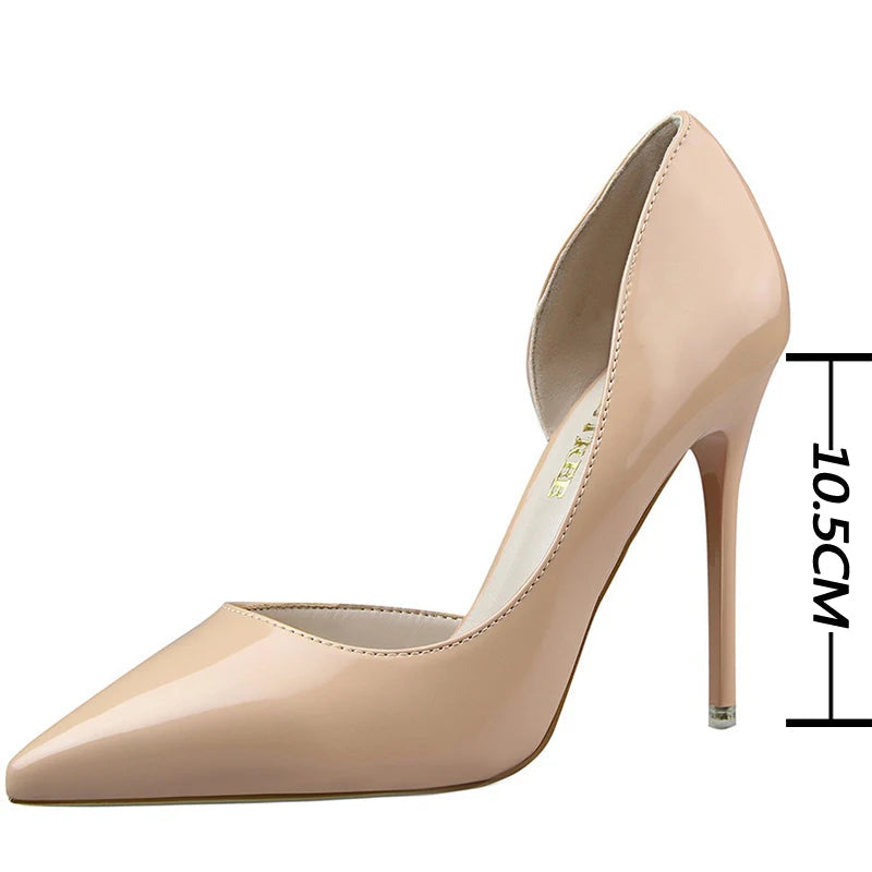 Patent Leather High Heel Stiletto Party Shoes for Women in Office Career