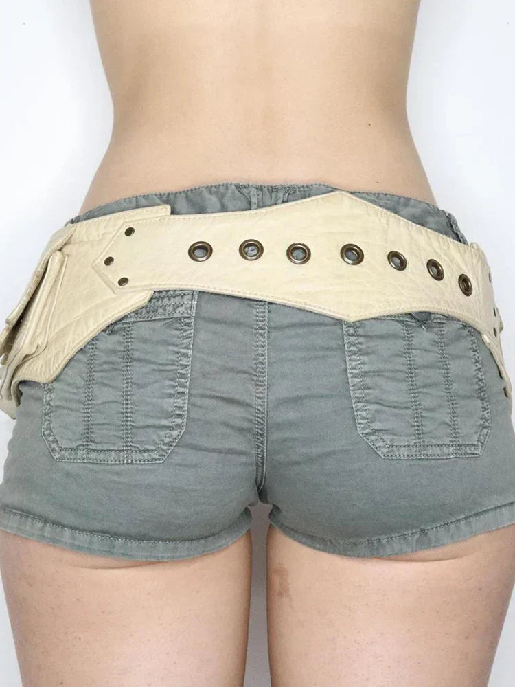 Vintage Gothic Big Pockets PU Leather Belt