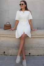 Elegant Patchwork Slim Fit Mini Dress