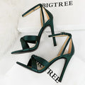 Summer Stilettos Heels 11 Cm Sandals Satins Ladies Shoes Women
