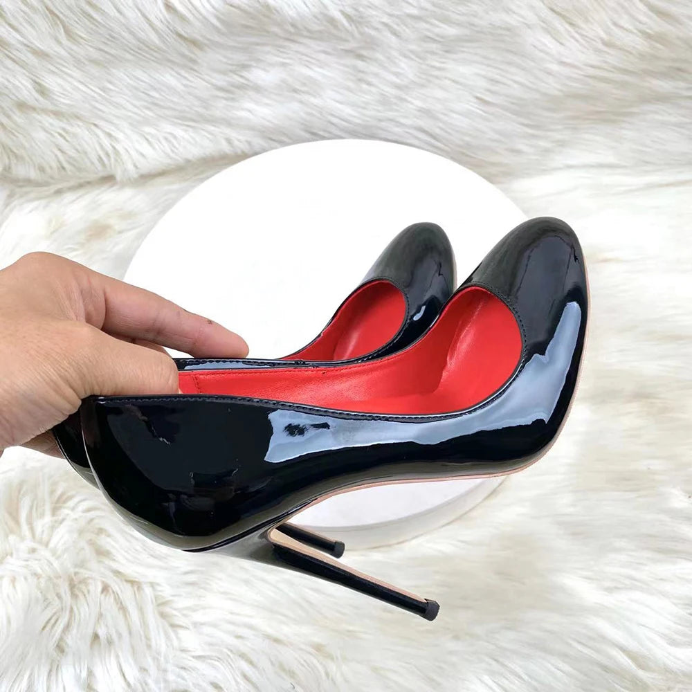 Black Round Toe High Heel Formal Dress Shoes for Elegant Women