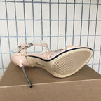 16cm High Heel Nude Gladiator Sandals Pumps for Women