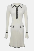 Ribbed Patchwork Mini Dress