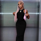 Crew Neck Sleeveless Ribbed Bodycon Maxi Dress