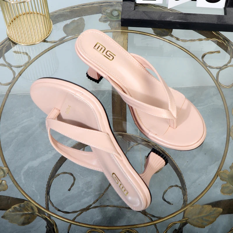 Luxury high-temperament ladies sandals, flip flops, and heels
