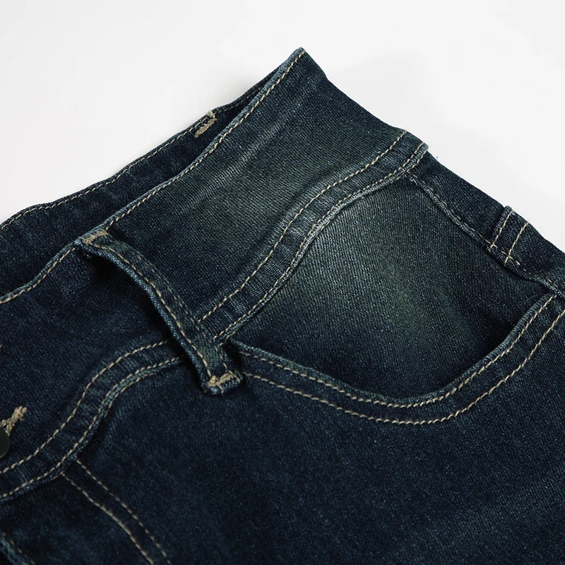 Vintage y2k Flared Jeans Retro Button-up Low Rise Casual Denim Pants Harajuku 2000s Trousers Basic Aesthetic Mom Jeans