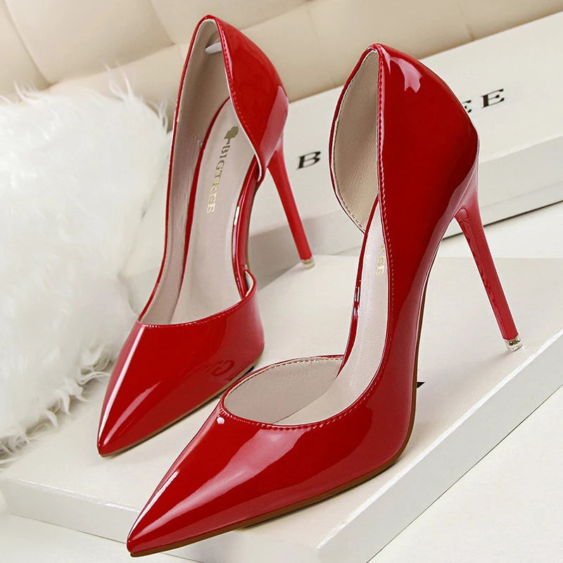 Patent Leather High-heels Classic Pumps for Women Wedding Shoes