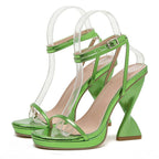 Elegant Purple High Heel Waterproof Platform Sandals for Women