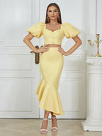 Abbey Puff Sleeve Set Dress