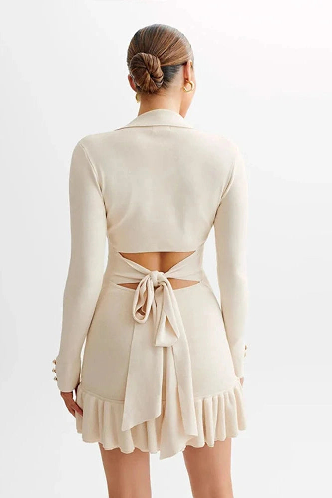 Elegant Lace-Up A-Line Mini Dress