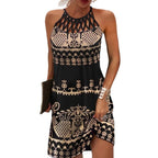 Marianela Elevated Printed Dress with Halters Everyday Luxe Edit