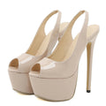 Peep Toe 16.5CM High Heels Slingback Sandals for Women