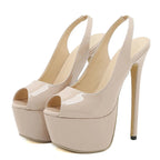 Peep Toe 16.5CM High Heels Slingback Sandals for Women