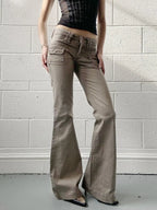 Slim Fit Simple Flared Pants Women High Fashion Causal England Style All-Match Basic Jeans Classical Clothing