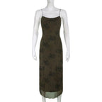 Bianca Minimalist Vintage Floral Lace Dress with Sheer Overlay Chic Silhouette Collection
