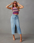 AmyVictoria | Classic High-Waist Denim Skirt