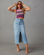 AmyVictoria | Classic High-Waist Denim Skirt