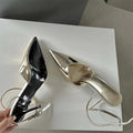 Elegant Pointed Toe Pumps with Buckle Strap and Thin Low Heels