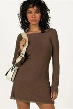 Backless Lace-Up Slim Fit Mini Dress