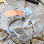 Autumn high-heeled open-toe slippers with horseshoe heels and sandals