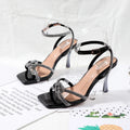Transparent stiletto heel sandals for summer