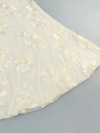 Ysabella Floral Applique Mesh Halter Gown