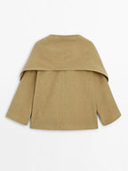 Woolen Scarf Collar Casual Coat Women Single Breasted Elegant Thicken Warm Pocket Loose Solid Jacket Winter Long Sleeve Outwear