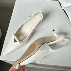Butterfly-knot Pointed Toe Women Pumps and High Quality Shallow Slingbacks Sandals