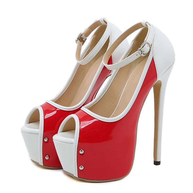 Peep Toe Ultra High Heels Platform Pumps for Party Club Strip Pole Dance