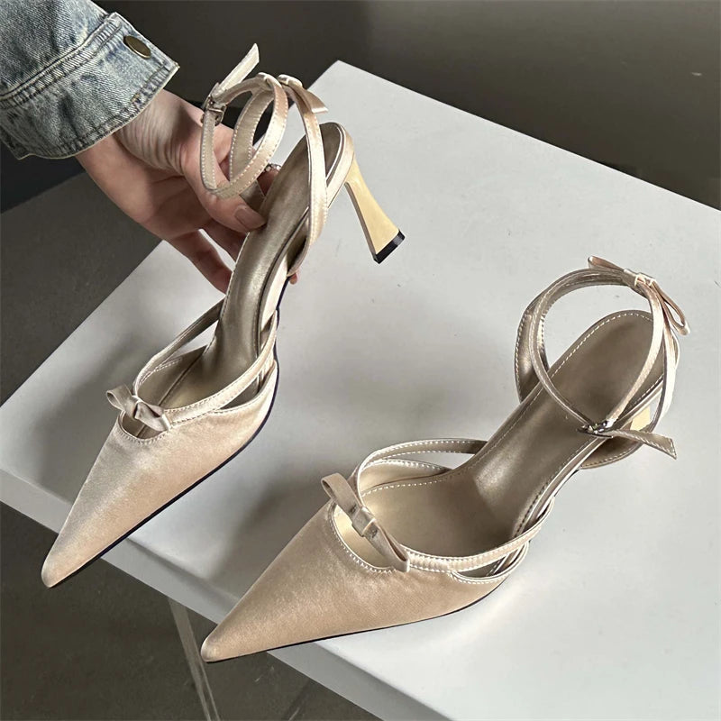 Ankle Buckle Strap Women Pumps Sandals with Thin Heels