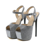 Sexy Peep Toe 16CM Extreme High Heels for Strip Pole Dancing