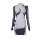 Dance With Her Body Printed Long Sleeve Mini Dress
