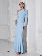 Milia One Shoulder Gown Dress with Cut Out