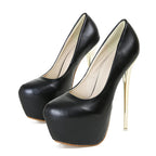 Pink PU Leather Platform Pumps for Elegant Women Wedding Banquet