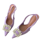 CRYSTAL Women Pumps Shoes with Thin Heels for Summer Fashion