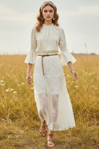 Sheer Lace High-Waisted Skirt