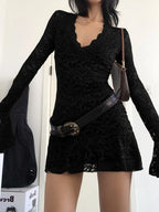 Sheer Lace Mini Dress