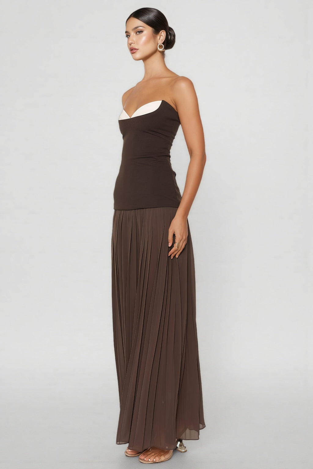 Eurien Off-Shoulder Ruffled Pleated Maxi Dress