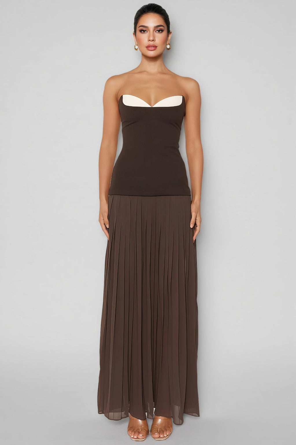 Eurien Off-Shoulder Ruffled Pleated Maxi Dress