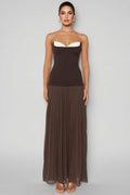 Eurien Off-Shoulder Ruffled Pleated Maxi Dress